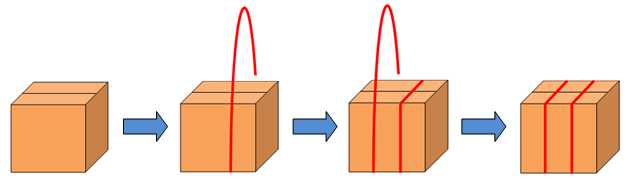 ตัวอย่างกล่อง เครื่องรัดกล่อง รุ่น MH-101A